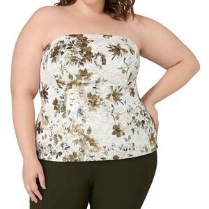 Maree Pour Toi Gold Foil Floral Lace Sleeveless Top